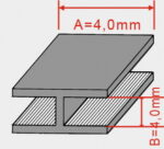Profilo piombo/legatura H piatto 4x4 mm 50KG = 279pezzo