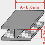 Profilo piombo/legatura H piatto 6x5 mm 50KG = 194pezzo