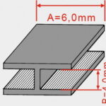 Profilo piombo/legatura H piatto 6x4 mm 50KG = 210pezzo