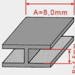 Profilo piombo/legatura H piatto 8x4.5mm 50KG = 135pezzo