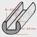 Profilo piombo bordo U tondo 4x3 mm 50KG = 154pezzo