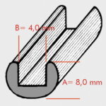 Profilo piombo bordo U tondo 6x4 mm 50KG = 78pezzo
