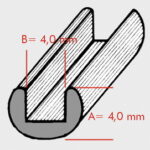 Profilo piombo bordo U tondo 4x4 mm 50KG = 192pezzo