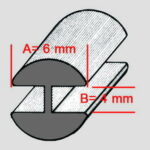Profilo piombo/legatura H tondo 6x4 mm 50KG = 110pezzo