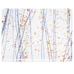 BULLSEYE 4223-00F Chiaro con fratture blu e stringhe blu-rosse 3mm 51x89cm=0,45qm